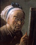 Jean Baptiste Simeon Chardin Chardin bust self portrait oil painting